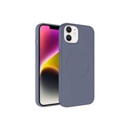 CoverZone iPhone 14 Magsafe Wireless Şarj Özellikli Pastel Color Silikon Gri Cep Telefonu Kılıfı