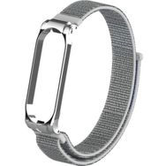 CoverZone Xiaomi Mi Band 4 Mixed Hasır Örme Metal Çerçeve Gri Kayış Kordon