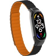 CoverZone Xiaomi Mi Band 7 Siyah Turuncu Mıknatıslı Kordon