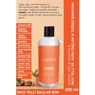 Cozyce Argan Yağı & Keratin & Ince Telli Ve Kuru Saçlar & Tuzsuz Şampuan 500 ml &