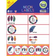 Crea Tiket 1261 Tribal 3'lü Neon Okul Etiketi
