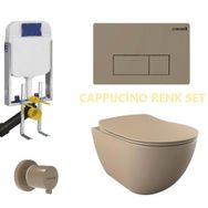 Creavit FE322 5 Parça Set Cappicino Asma Klozet Gömme Rezervuar