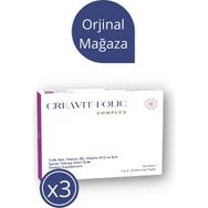 Creavit Folic Complex (400 Mcg Folik Asit) 30 Film Kaplı Tablet x 3 Adet