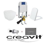Creavit TP326+KC1603.03 Tetra Beyaz Kanallı Asma Klozet Seti