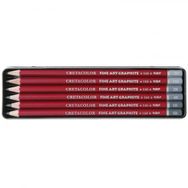 Cretacolor 160 25 Cleos Fine Art Graphite 6'lı Metal Kutulu Dereceli Kalem Seti