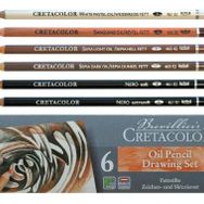 Cretacolor 40007 Oil Pencils Drawing Set 6'lı Metal Kutu Yağlı Çizim Kalemleri