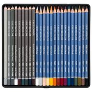 Cretacolor 40046 Aquarino Box 24'lü Metal Kutu Sulandırılabilir Kuru Boya Kalem Seti