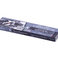 Cretacolor Charcoal Pocket Küçük Metal Kutu 8 Pcs Çizim Kalemi ve Kömür Seti