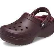 Crocs Classic Platform Lined Clog W Dark Cherry Kadın Sandalet