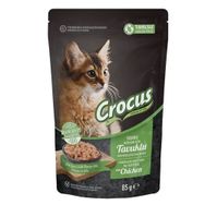 Crocus 12x85 gr Tahılsız Kedi Tavuklu Pouch Jöleli Yaş Mama