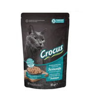Crocus Tahılsız Kısırlaştırılmış Somonlu Jöleli Pouch 85 gr Yaş Kedi Mama