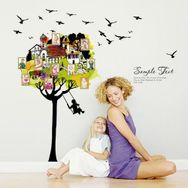 Crystal Kids Ağaç ve Hatırlar Resim Çerçeveli Ev Salon Çocuk Odası Duvar Sticker