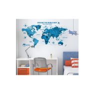 Crystal Kids Mavi Dünya Haritası Atlas Pvc Duvar Stickerı