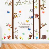 Crystal Kids Maymunlar Kuşlar Ağaçlar Bebek Ve Çocuk Odası Pvc Duvar Stickerı