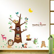 Crystal Kids Sevimli Orman Hayvanları Ve Ağaç Çocuk Odası Pvc Duvar Stickerı