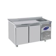 Csa İnox CS-TEK-2-D-700-E 281 lt İki Kapılı 700'lük Tezgah Tipi Evyeli Derin Dondurucu