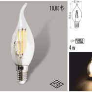 CT-4062 4W/3000K KIVRIK BUJİ LED FLAMENT AMPUL (G.IŞIĞI) CATA