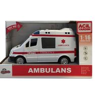 Ctoy 1:16 Işıklı ve Sesli Sürtmeli Ambulans