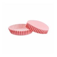 Cupcake Kalıbı Pet Kapsül Oval Model Düz Renk - 100 Adet F11 Pembe
