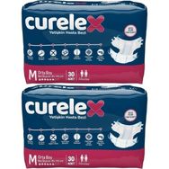Curelex Yetişkin Bel Bantlı Tekstil Yüzey Medium 2x30 Adet Hasta Bezi