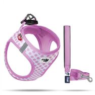 Curli 45-50 cm Pembe Ekose Vest Air-Mesh Köpek Göğüs Tasması