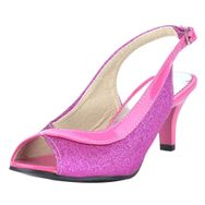 CuteFlats Kitten Burnu Açık Fuşya Topuklu Kadın Sandalet