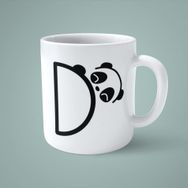 D Harfi Panda Alfabe Baskılı Kupa