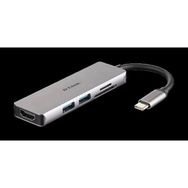 D-Link DUB-M530 Type-C 4K 5'i 1 Arada Gri Çoklayıcı Dönüştürücü