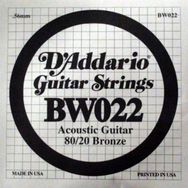 D'addario BW022 80/20 Bronze Wound 022 Sol Akustik Tek Tel