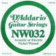 D'addario NW032 Nikel Wound La Elektro Akustik Tel