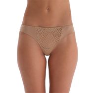 Dagi 23AW27420MA Koyu Ten Geometrik Baskılı Tanga Kadın Külot