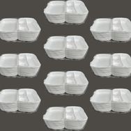 Dagyuce 23 A 20x24 cm 10x20 Adet Tek Kullanımlık Köpuk 3 Bölmeli Kapaklı Kase Kutu
