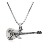 Daha Yok Mu 925 Ayar Gümüş Elektro Gitar Erkek Gümüş Kolye