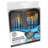 Daler Rowney Simply Natural Hair Çantalı 10'lu Sulu Boya Fırça Seti