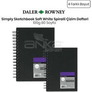 Daler Rowney Simply Sketchbook Soft White 100 gr 80 Yaprak Spiralli Çizim Defteri