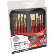 Daler Rowney Simply White Bristle Fırça Seti Çantalı 10'lu Yağlı Boya
