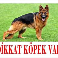 Dalis Renkli Alman Kurdu Dikkat Köpek Var Uyari Levhasi