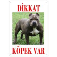 Dalis Renkli Pitbull Dikkat Köpek Var Uyari Levhasi