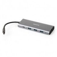 Dark DK-AC-U31X36 Macbook Pro Air Matebook USB 3.1 Type-C Çoklayıcı Dönüştürücü Çevirici Gigabit Ethernet HDMI TF SD Kart Okuyucu USB 3.0 Kulaklık HUB