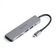 Dark USB 3.1 Type-C 6 in 1 HDMI-TF SD Kart Okuyucu-USB 3.0 USB 2.0-USB-C PD Dönüştürücü Çevirici HUB