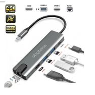 Daytona CF55 Macbook Uyumlu Type-C To 2 USB 3.0 HDMI Ethernet RJ45 PD Çevirici Hub Adaptör