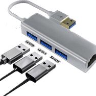 Daytona FC06 USB to 3 Port RJ45 Kablolu Gri Adaptör