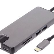Daytona FIX FC09 Type-C To 2 Port Usb Tf SD RJ45 HDMI Pd Vga Gümüş Adaptör