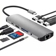 Daytona HB-10 Macbook Uyumlu Type-C To Gigabit Ethernet 4K 9 İn 1 HDMI Çevirici Dönüştürücü Adaptör