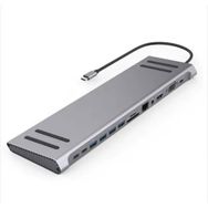 Daytona MST-14U 14 in 1 Stand Özellikli Type-C Hub Usb 3.0-SD/TF-Rj45-HDMI-VGA-USB-C 60 W Dönüştürücü