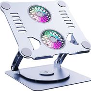 Daytona ST-801D Çift Fanlı Alüminyum Katlanabilir 360 Derece Dönebilir Gümüş Laptop Macbook Standı