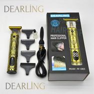 Dearling RF-1863 Çelik Kasa T-Bıçak Antika Tasarım Profesyonel Kablosuz Traş Makinesi