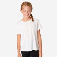 Decathlon 500 Domyos Çocuk Beyaz Pamuklu Spor T-shirt