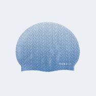 Decathlon Nabaiji Beyaz Mavi Geo Silikon Yüzücü Bonesi