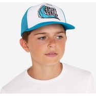 Decathlon Olaian Mavi Beyaz Desenli Çocuk Trucker Sörf Şapkası